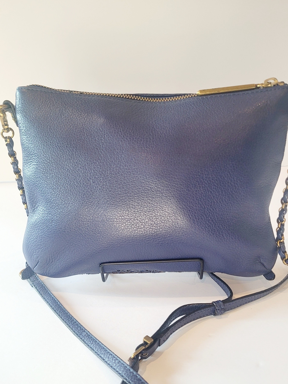 Elliott Lucca Navy Laser-Cut Floral Crossbody with Gold Hardware - Picture 3 of 8